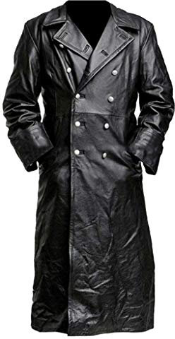 Veste Cuir Homme Hiver Chaud A Manche Longues Grand Taille Mode Casual Long Vintage Trench Coat Manteau Gothique Blouson