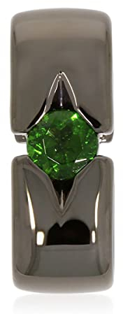 XEN Anhänger mit 5 mm Chromdiopsid ca. 0,5 ct. Black Rhodium