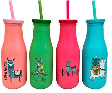 DISOK Lote de 12 Botellas Cristal Llamas. Termos de Llamas Originales para Detalle de Boda, Bautizo, Comunión, Eventos.