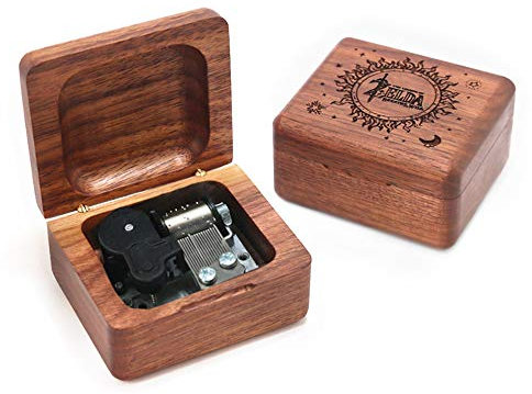 Youtang Zelda Spieluhr aus Walnussholz, zum Aufziehen, Geschenkbox für Weihnachten, Geburtstag, Valentinstag