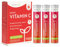 Vitamin C Effervescent Tablets 1000 mg - 3X Tubes of 20 Effervescent Vitamin C Tablets - Vegan, Sugar Free and Zero Calories - Natural Raspberry Flavour - Made in The UK by Nutravita