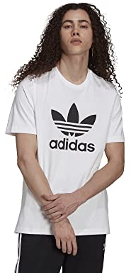 adidas Herren Adicolor Classics Trefoil T Shirt, Weiß / Schwarz, S EU