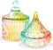 TOROKOM 2Pcs Monómero Plato de Dulces de Vidrio con Tapas Coloridas Frascos de Tazas de uñas Pequeñas Plato de Gota de Gota para Clavos Acrílicos en Polvo con Vela Recipientes de Velas