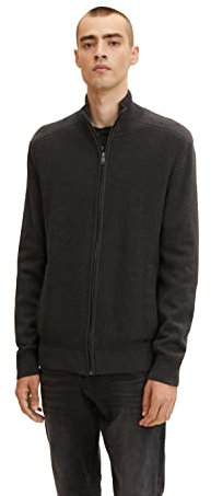 TOM TAILOR Herren Strickjacke mit Stehkragen aus Bio-Baumwolle