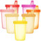 Youngever Lot de 7 Enfant Sippy Cups, Sippy Cups pour Enfant, Tasse d'apprentissage, Set de Gobelets en Plastique (Pink)