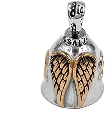 Lucky angel Gold Eagle Wings Biker Bell Colgante de Acero Inoxidable Biker Mens Pendant Sound Ring Bell