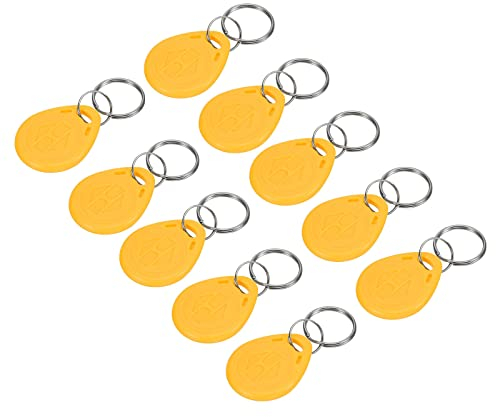 sourcing map 10 Pack ID Karte Schlüsselanhänger RFID 125KHz schreibgeschützt Tag Token Gelb