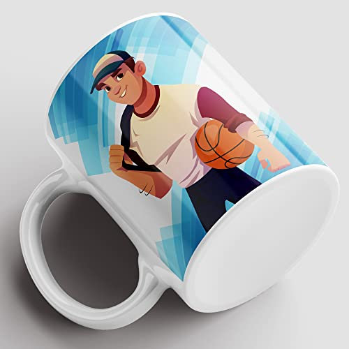 Taza el mejor entrenador personalizada con nombre, taza de cerámica calidad premium 350ml hecha a mano. Futbol, baloncesto, voleibol. (Entrenador de Baloncesto)
