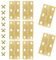 Suiwotin 8pcs 1.5 Inch Brass Hinges, Mini Butt Hinges Cabinet Door Hinge, Box Hinge for Jewelry, Wooden Box, Small Cupboard Furniture (Gold)