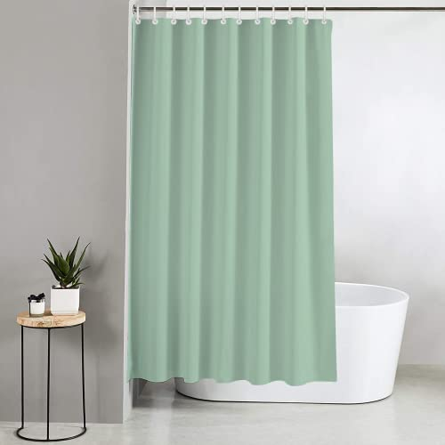 Blue Canyon Einfarbige Duschvorhänge, 100% Polyester, antibakterielle Oberflächenbehandlung, wasserabweisend, beschwerter Saum, 180 x 180 cm, 12 verstärkte Ösen mit Haken, Minzgrün
