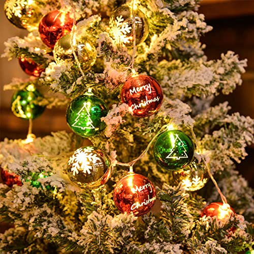 Lichterkette Batterie Weihnachten Tischdeko LED, Lichterkette Weihnachten für Außen und Innen Weihnachten Deko, Weihnachtsgirlande und Girlande Vintage Beleuchtet Weihnachtsdeko Fenster (3m, Kugeln)