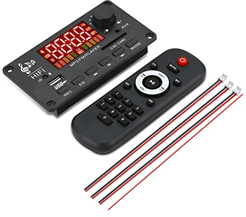 Dyspnea Amplificador de 12V Bluetooth 5.0 100W Placa Decodificadora de MP3 GrabacióN de Llamadas MóDulo de Audio de MúSica InaláMbrico Radio USB TF para AutomóVil (A)