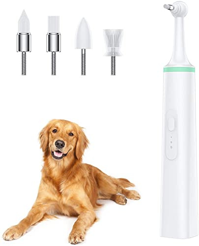 Pet Dog Electric Toothbrush, Ultrasonic Toothbrush With 4 Brush Heads | Stain Eraser Tooth Polisher, Tooth Stain Removal Dog Mouth Cleaning Tool