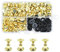 JINTANG 90 Set Chicago buchschrauben,M5×5mm binding Schrauben kit,schraubnieten für leder,ledernietenset,verwendet für DIY Leder handwerk kleidung tasche, Schuhe, Bücher und Dekoration (Gold)