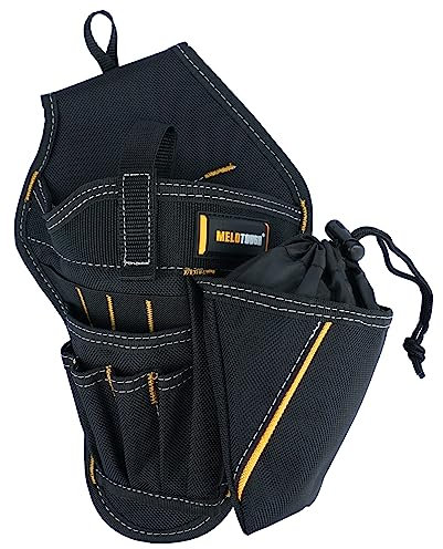 MELOTOUGH Fondina per trapano con avvitatore a percussione e custodia per punte, strumento senza fili resistente per cintura (mano destra)