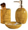 Keramik Badezimmer Zubehör Set, 3 Teile Erdbraun Badezimmer Set - Zahnbürstenhalter, Seifenspender, Seifenschale, Bad Organizer, Modern Badezimmer Deko