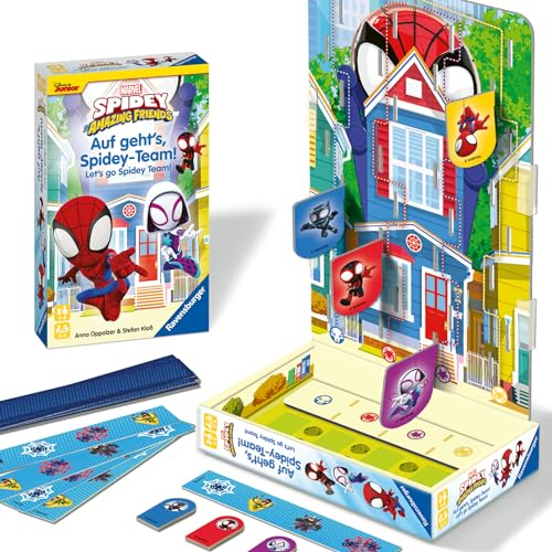 Ravensburger 22594 Spidey and his Amazing Friends - Auf geht's, Spidey-Team! - Mitbringspiel für 2-4 Spieler ab 4 Jahren