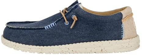 HEYDUDE Wally Coastline Jute Herren - Slip on Schuhe - Mokassin Stil, Navy, 42