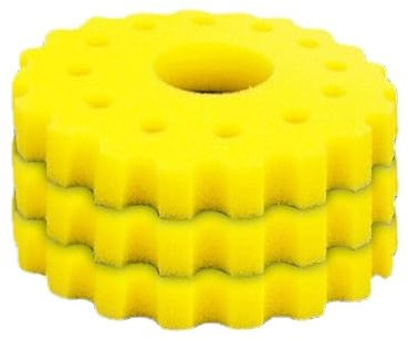 kychenBase CPF-1500 / GPF-1500 / TFP 5000 Teichfilter Schwämme – Filtermatten für Teichfilter, Ersatz Filtermedien, Filterschwämme (3 x Gelb Fein, Ø 185 mm)