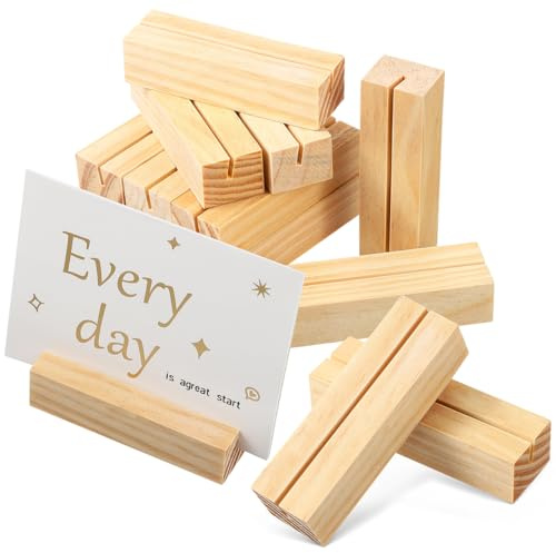 PRETYZOOM Lot de 30 Porte-cartes de Table Stables et Polyvalents en Bois Naturel Rustique et Champêtre pour Mariage, Menus, Photos, Fêtes et Restaurants