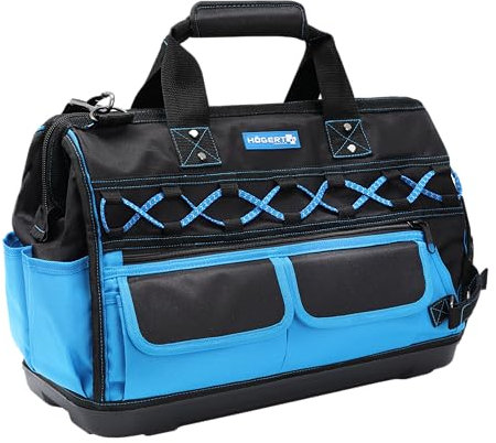 HÖGERT TECHNIK - Werkzeugtasche, Professionelle Multifunktions Wasserdichte Werkzeugtaschen, Tool Bag aus 600D-Polyester, Werkzeug Tasche mit 14 Außentaschen und 11 Innentaschen (50x25x36cm)
