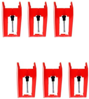 ibasenice 6 Pz Stilo Puntine Rosse Per Giradischi Puntina Per Giradischi Giradischi Vintage Silenziatore Per Grancassa Facile Installazione Puntine Per Giradischi Vintage Fonografo In