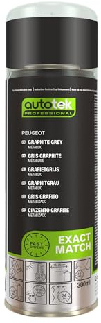 Autotek Peinture pour voiture en aérosol Professional Exact Match, Peugeot Graphite Grey Metallic/Gris Graphite Métallisé, 300ml