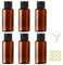 JamHooDirect 6PCS 50ml Plastic Travel Bottles with Flip Cap Empty Squeeze Bottles Refillable Travel Container with Funnel & Labels TSA Approved for Liquids Lotion Toiletries Cosmetic（Brown）