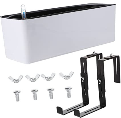 MERRYHAPY 1ensemble Pot De Rectangulaire Auto-arrosant Plastique avec Indicateur Eau pour Intérieur Et Extérieur Aux UV Et Support