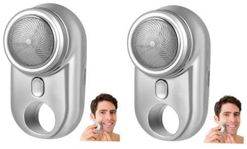 WOONEKY 2st Elektrischer Rasierer Usb Mini Rasierer Für Männer Nasentrimmer Für Herren Mini-elektrorasierer Heimrasierer Elektrische Rasierer Tragbarer Rasierer Bart Abs Silver