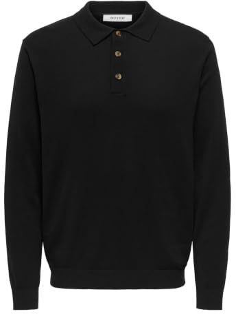 Only & Sons Herren Only & Sons Male Gestrickter Rollkragen Onsloui Gestricktes Poloshirt Onsloui Reg 12 Ls Mel Polo Knit (1er Pack)