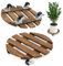 2 x Rouleaux pour Plantes, Porte Plante a roulettes 30 x 30 cm x 6,5 cm, Rouleau Rond pour Intérieur et Extérieur Pot de Fleurs, Soucoupe pour Pot de Fleurs avec roulettes