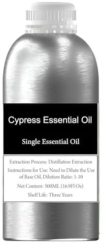 Olio essenziale di cipresso puro al 100% per aromaterapia, diffusore, cura della pelle, produzione di sapone per candele, olio di cipresso biologico di prima qualità, olio profumato naturale(500ml)