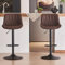 YOUTASTE Barhocker 2er Set Barstuhl Höhenverstellbar, Drehbar mit PU-Leder, Tresenhocker mit Rückenlehne und Fußstütze Sitzhöhe 57cm - 82cm für Küche, Theke, Bar, Braun