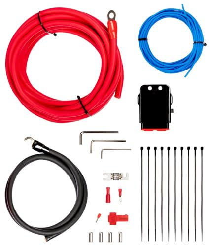 OPTION Kabelkit 20mm² Vollkupfer Verstärker Anschluss-Set für Car-HiFi-Systeme - Kabelkit 20qmm 100% Kupfer Profi Line Power Kabel Set - inkl. Sicherungshalter, Sicherung und Kleinteile