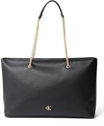 Calvin Klein MINIMAL MONOGRAM CHAIN TOTE UB1 - BLACK One Size