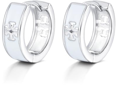Estrellique Ohrringe Herren Creolen aus 925 Sterling Silber, Kreuz Creolen | Unisex 16mm Silber Breit Herren Ohrringe für Damen Männer, Leichte Minimalistische Ohrclips, Elegante Ohrschmuck Geschenke