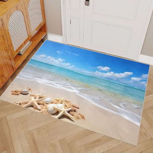 Generisch Teppich Wohnzimmer 180X240 Motiv Strand Naturlandschaft Anti-Rutsch Kurzflor Weich Waschbare Fußmatte,Teppich Modern Für Kinderzimmer Schlafzimmer Küchen Indoor Wohndeko,RSK1062