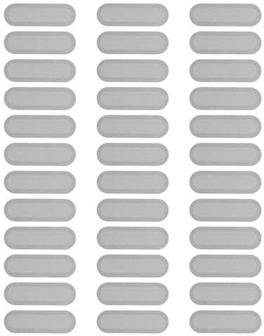 PATIKIL Phone Dustproof Net Stickers, 100 Pcs Phone Speaker Anti Dust Protector Cover Universal Speaker Mesh Sticker for Mobile (0.59x0.18), Silver
