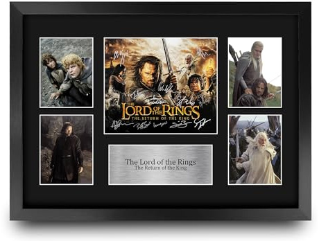 HWC Trading Lord of the Rings 3 Return Gifts Printed Signed Autograph Presentation Display Montage for Movie Memorabilia Fans - A3 Framed