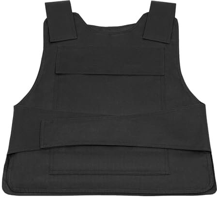 QIERF Stichhemmende Weste Schutzweste mit Hohem Mangangehalt Security Weste 50 x 58cm mit Aufbewahrungstasche und Handschuhe für Sicherheitspersonal, Kampftraining, Live-CS-Spiel, Schwarz 0.3㎡