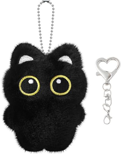 Evadollina Porte-clés Chat, Porte-clés Chat Noir Doux, Chats, Porte-clés, Petits Cadeaux pour Femmes, Porte-clés Mignon
