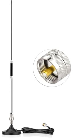 Eightwood CB Antenne 27MHz CB Mobilfunkantenne Auto Radio Antenne 66 cm Pl259 Antenna + 300 cm Verlängerungskabel für Midland President Cobra Uniden Anytone