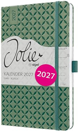 SIGEL Jolie Wochenkalender 2027 A5 grün Hardcover Terminplaner