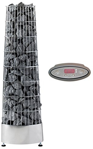 Harvia Sauna Poêle Électrique Kivi PI70 6,9 KW Acier Inoxydable, avec l'unité de contrôle séparé, Taille de Sauna: 6-10 m³, Tension 230V 1N ; 400 V 3N