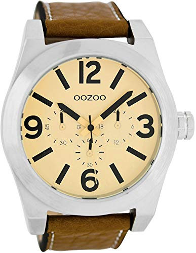 Oozoo C6731 Herrenuhr, Lederband, Streifen