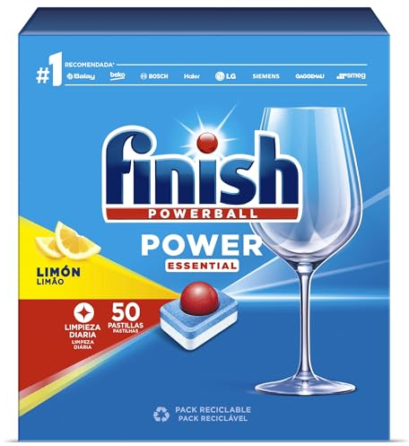 Finish Powerball Power Essential Pastillas para el pavavajillas Limón 50 pastillas