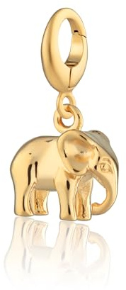 Lily Charmed Sterling Silver & 18ct Gold-Plated Wild Animal Charm Clip-On Pendant for Bracelets & Necklaces Compatible with Major Jewellery Brands UK Designed