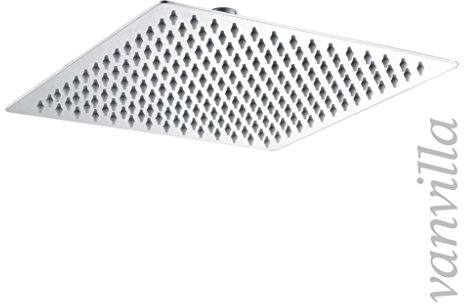 vanvilla Ultra Slim Duschkopf 25cm x 25cm Edelstahl poliert Regenbrause Regendusche PD-S206B