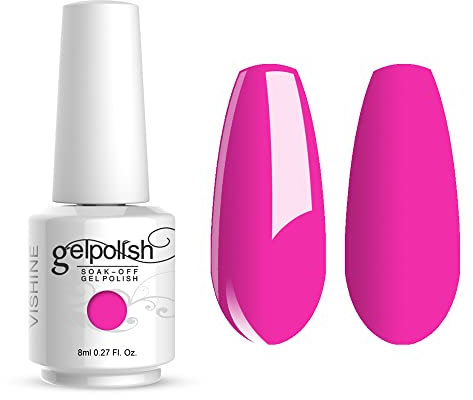 Vishine 8ml Vernis à Ongles Gel Semi Permanent UV LED aux 298 Couleurs Divers pour Nail Art Manucures Rose #099